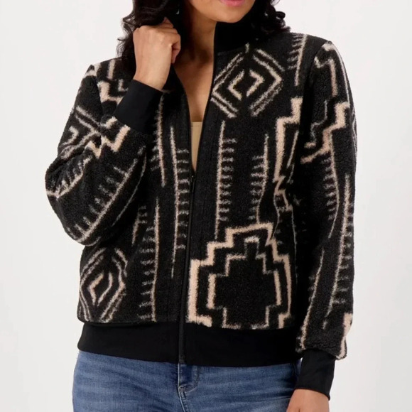 Susan Graver Jackets & Blazers - Susan Graver Weekend Printed Polar Fleece Bomber Jacket. Size Extra Large.